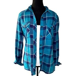 Classic Blue Flannel Button Up. Size M.